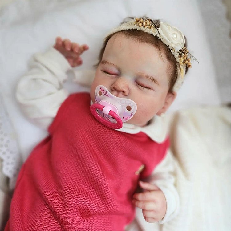  [Heartbeat & Sound] 20'' Truly Look Real Sleeping Baby Doll Girl Named Bblythe with Bottle and Pacifier Real Newborn Dolls For Kids - Reborndollsshop®-