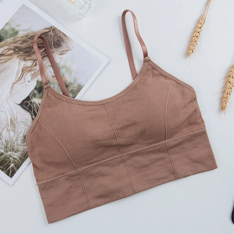 Sexy Bra Underwear Bas For Women Bralette Seamless Padded Bra Lingerie Cotton Wireless Fitness Tops Brassiere Bra Solid New