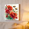 Framed Poppies And Bees-Paint by Numbers Acrylic Painting 35*35CM With Color Box 5ML(24Colors)