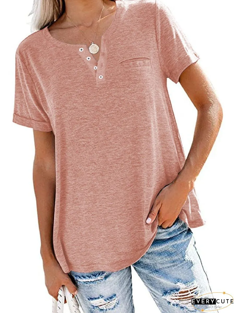 Women's Basic Henley T-Shirt