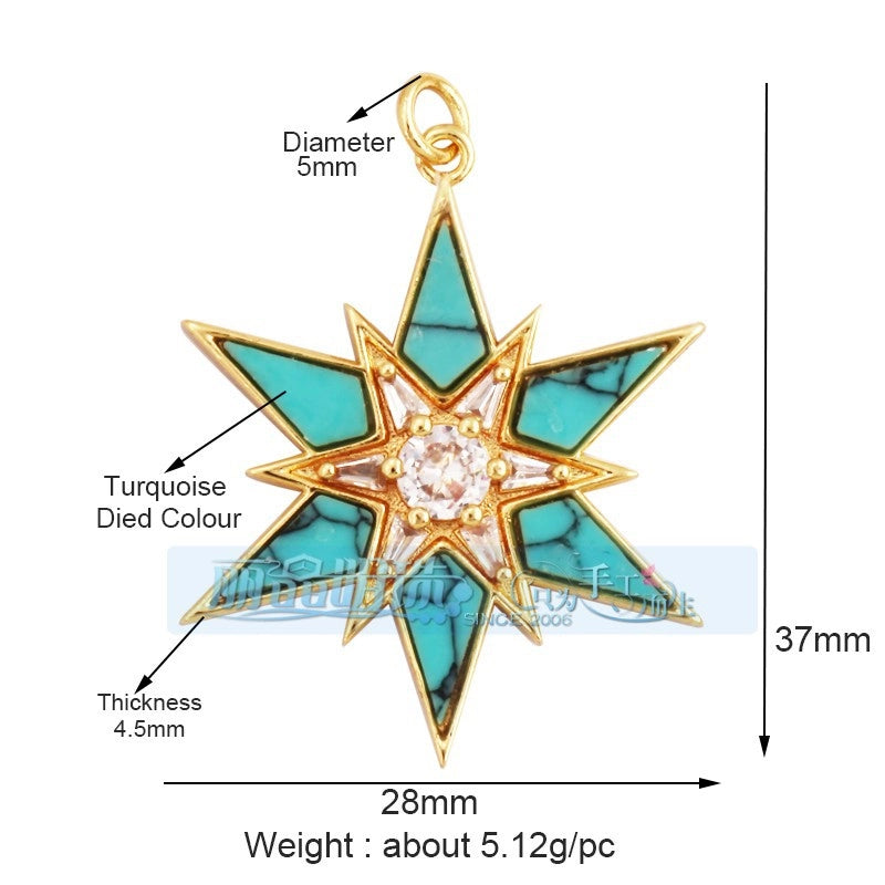 1 Piece 15 * 21mm 18 * 23mm 9*16mm Copper Zircon Sun Star Lightning Pendant Jewelry Accessories
