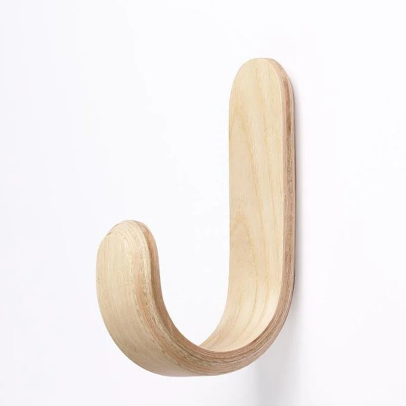 Nail free J-shaped decorative umbrella handle hook children's room clothes hat rack