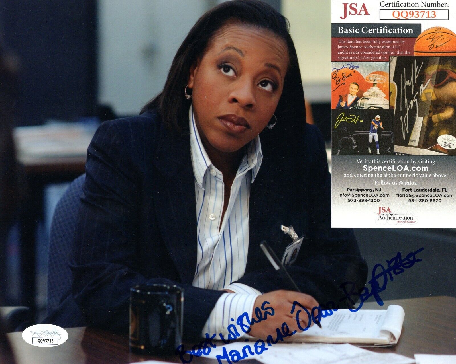 Marianne Jean Baptiste Actress Hand Signed Autograph 8x10 Photo Poster painting with JSA COA