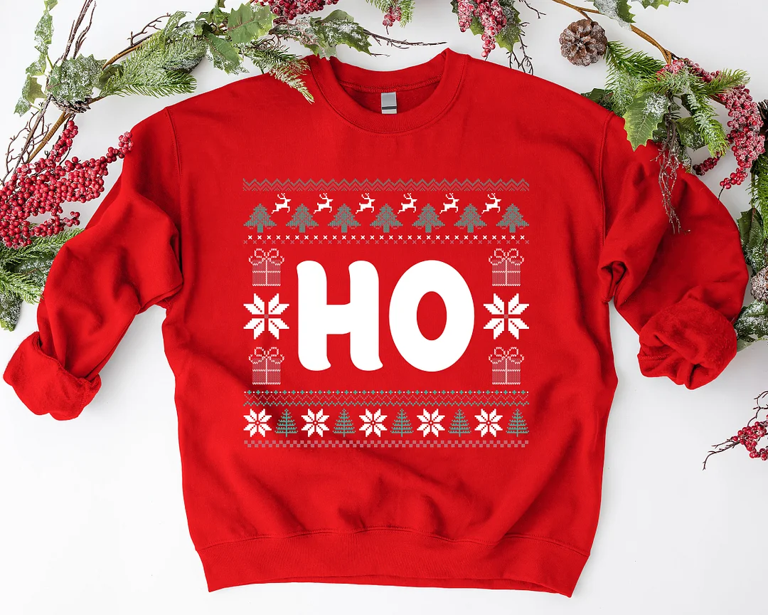 Where's My Ho At Matching Couple's Christmas Sweatshirt Set