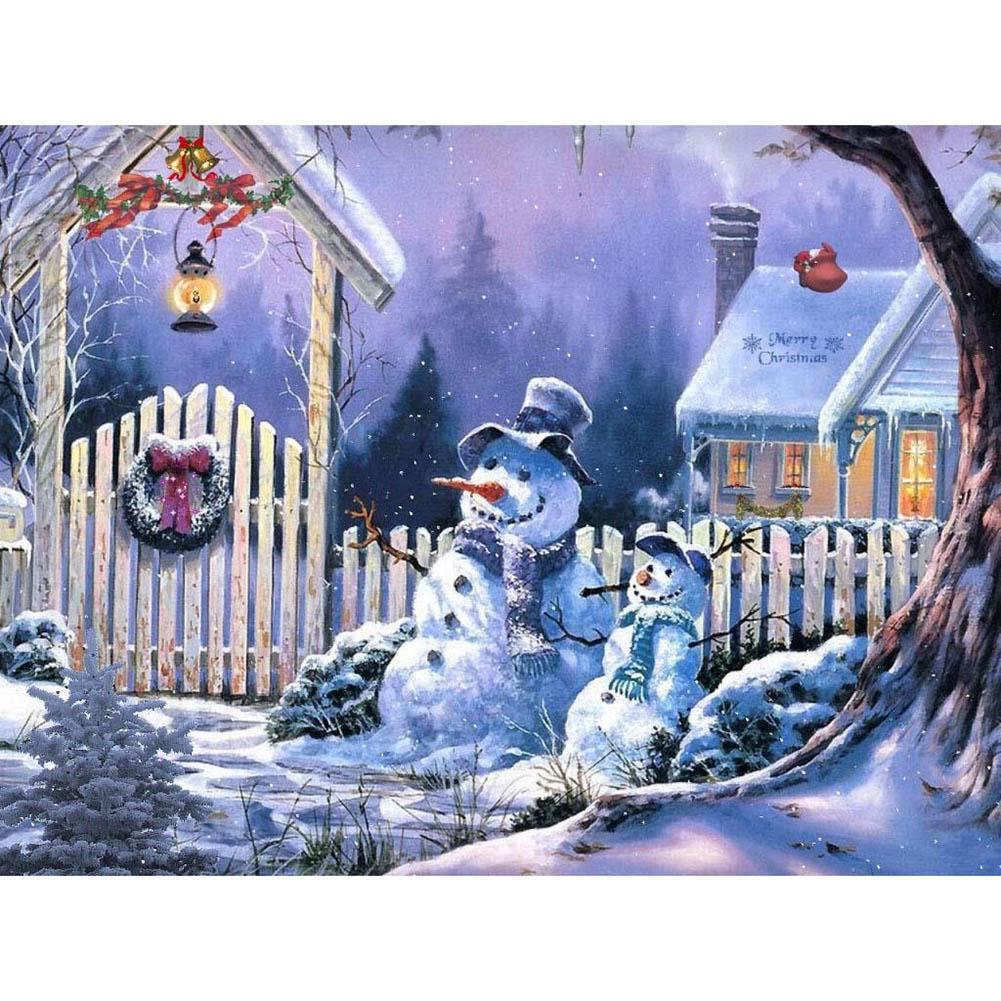 

Christmas Snow Cabin-Round Drill Diamond Painting-40*30CM, 501 Original
