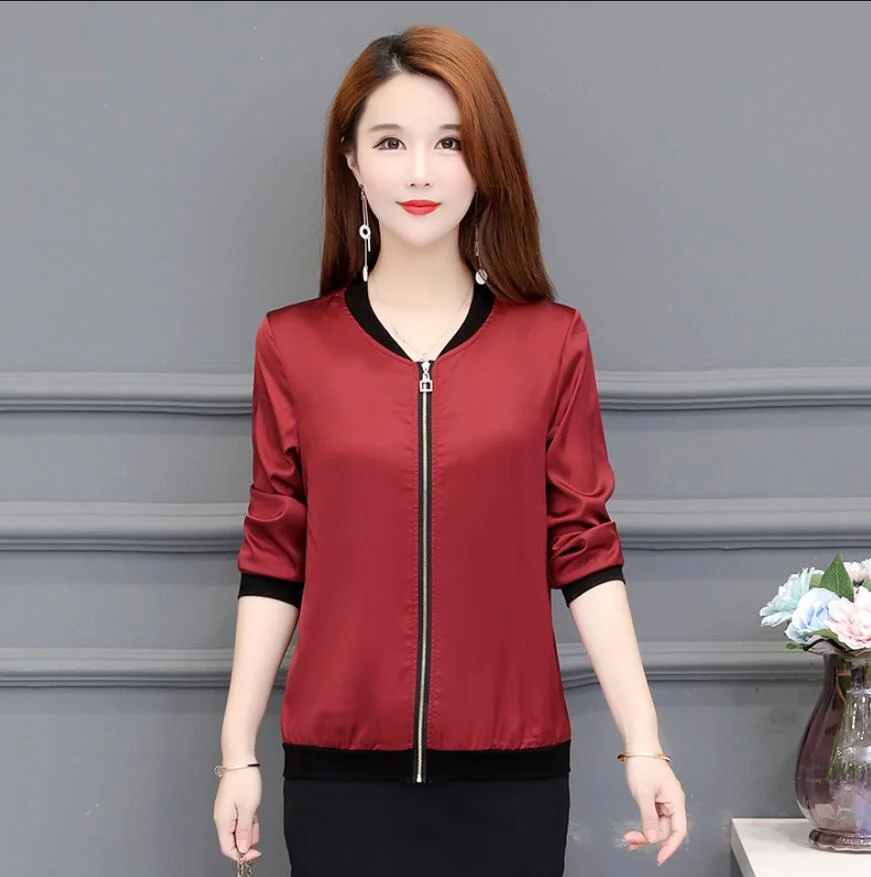 2020 Fashion Thin Jacket Women Autumn Baseball uniform Plus size Short Coat Long Sleeve Basic Jackets Loose Female Outwear