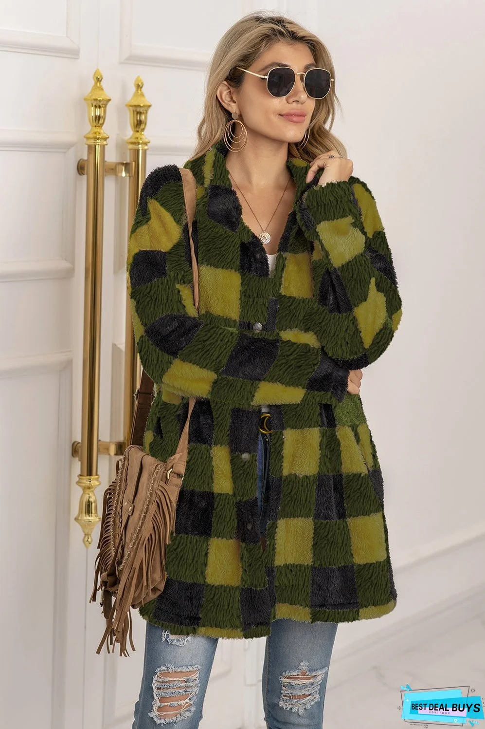 Plaid Flannel Shacket Jacket Women