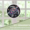 (18.5cm)DIY Acrylic Jigsaw Puzzle Window Hanging with Hanging Chain DIY Stained Glass Decoration Round Window Puzzle Decor for DIY Craft Project (Turtle)