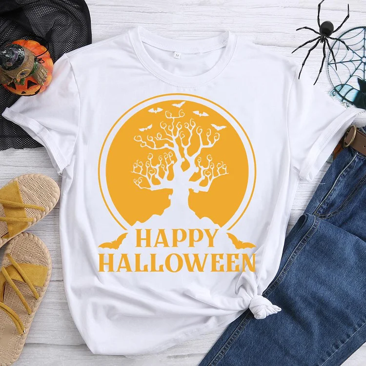 Happy Halloween Round Neck T-shirt-0018707