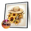 Diamond Painting-Square AB Drill Sunflower And Hat(45*45CM)