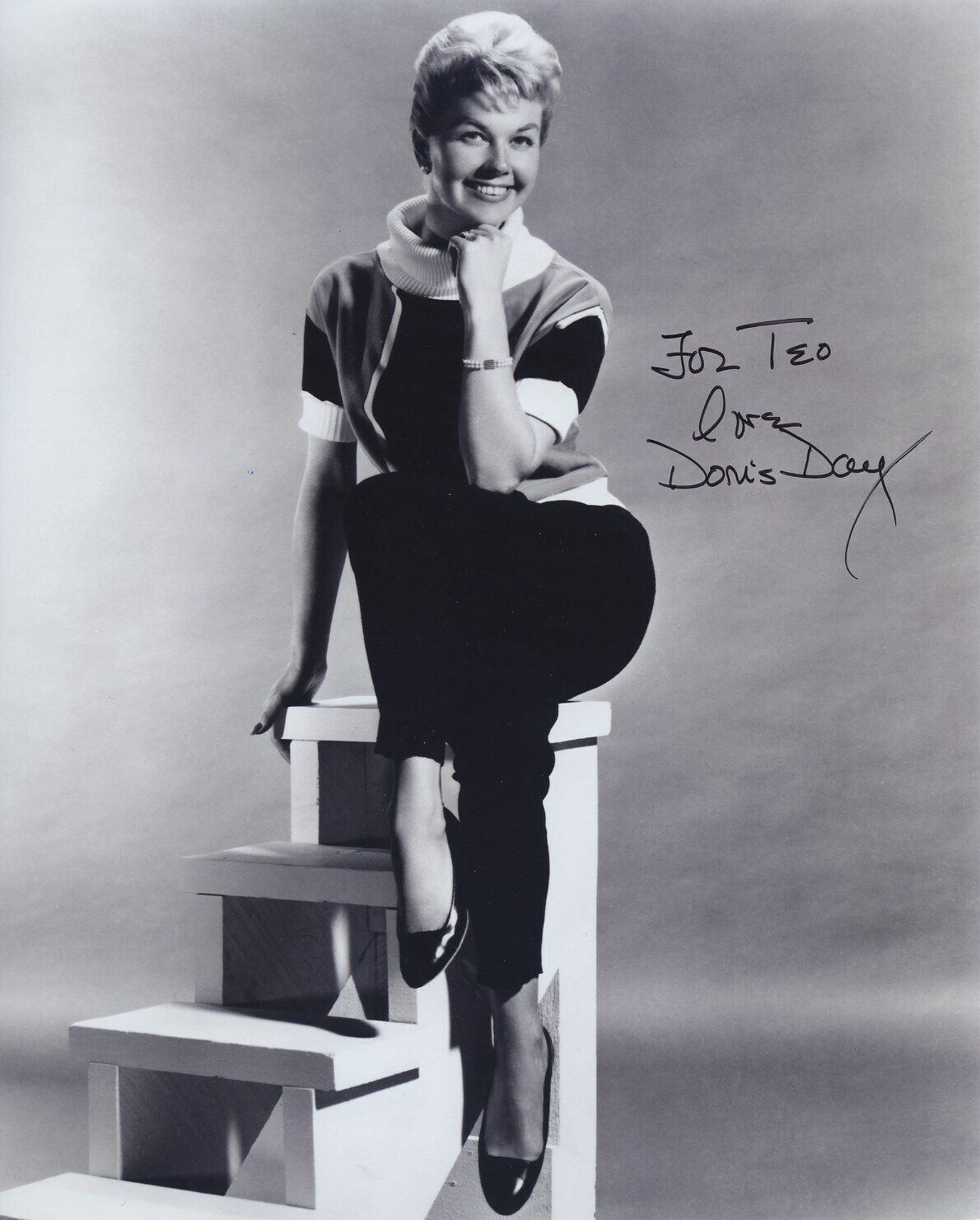 DORIS DAY SIGNED AUTOGRAPHED 8x10 Photo Poster painting JSA SPENCE STICKER COA FOR TEO