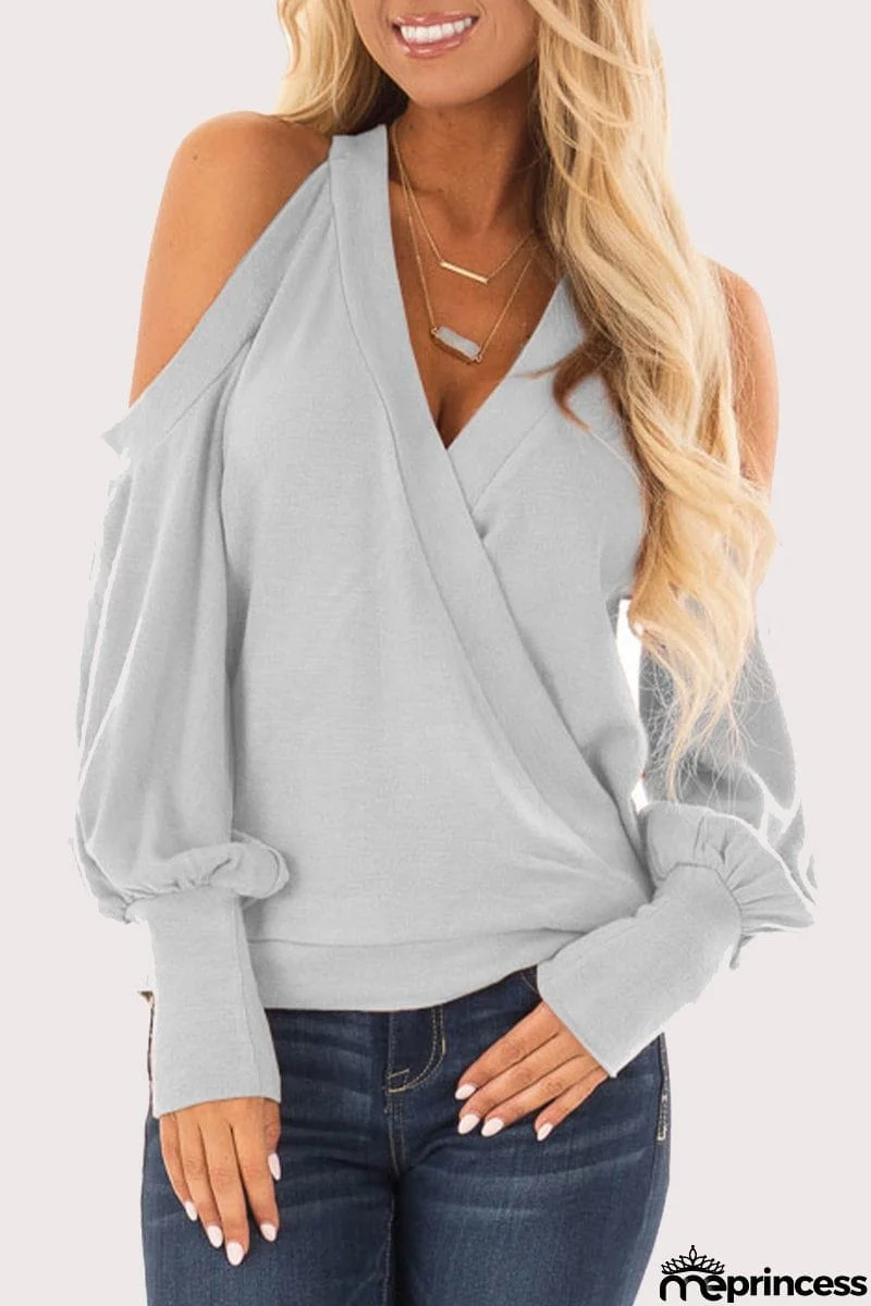 Casual Solid V Neck Tops
