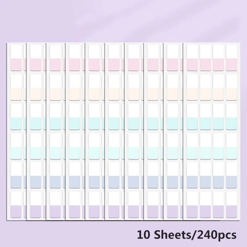 Morandi Labe Sticker Convenience Stickers Marker Paper Colored Fluorescent Sticker for Students Bookmark Paper Index Stickers