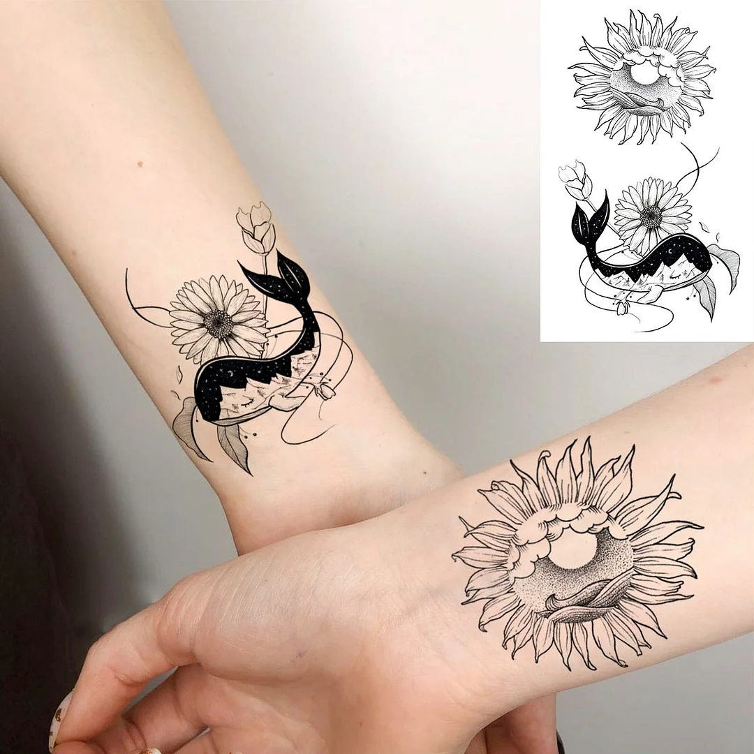 Lotus Mandala Flower Deer Sexy Temporary Tattoos For Women Neck Back Adult Geometric Tribe Fake Tattoo Body Art Waterproof Tatoo