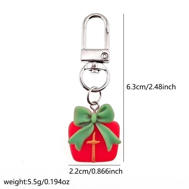 Cute Minimalist Snowman Snowflake Elk Alloy Resin Christmas Keychain