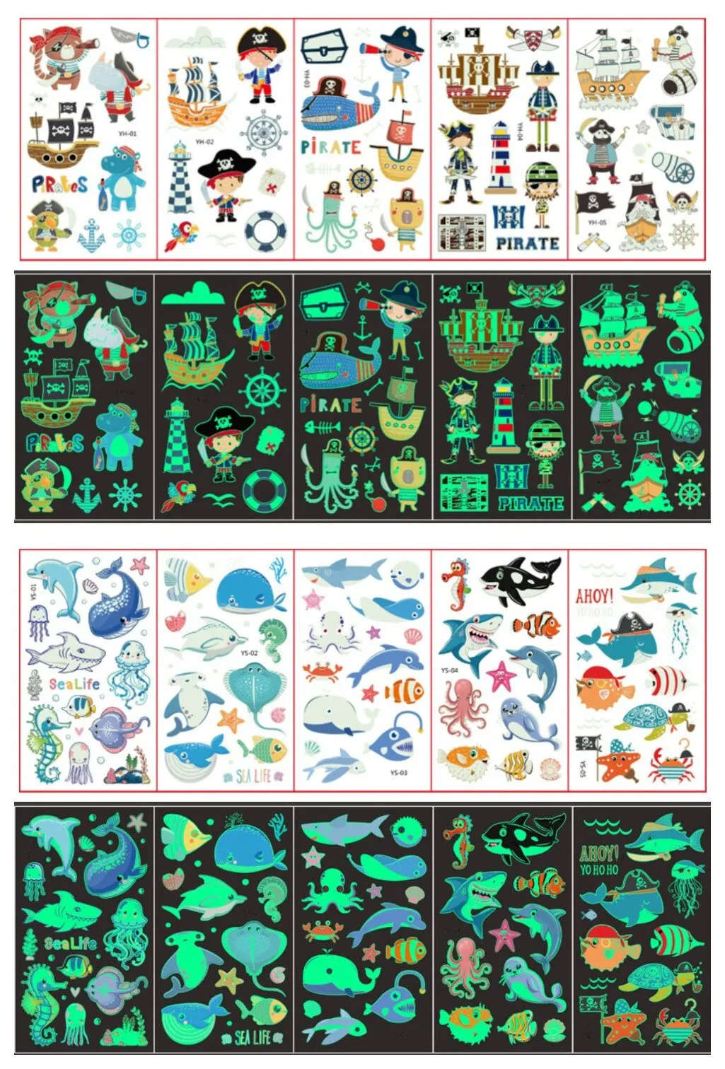 10-20pcs/set Colorful Halloween Skull Head Temporary Tattoo Sticker Child Adult Body Art Water Transfer Fake Tattoo for Face