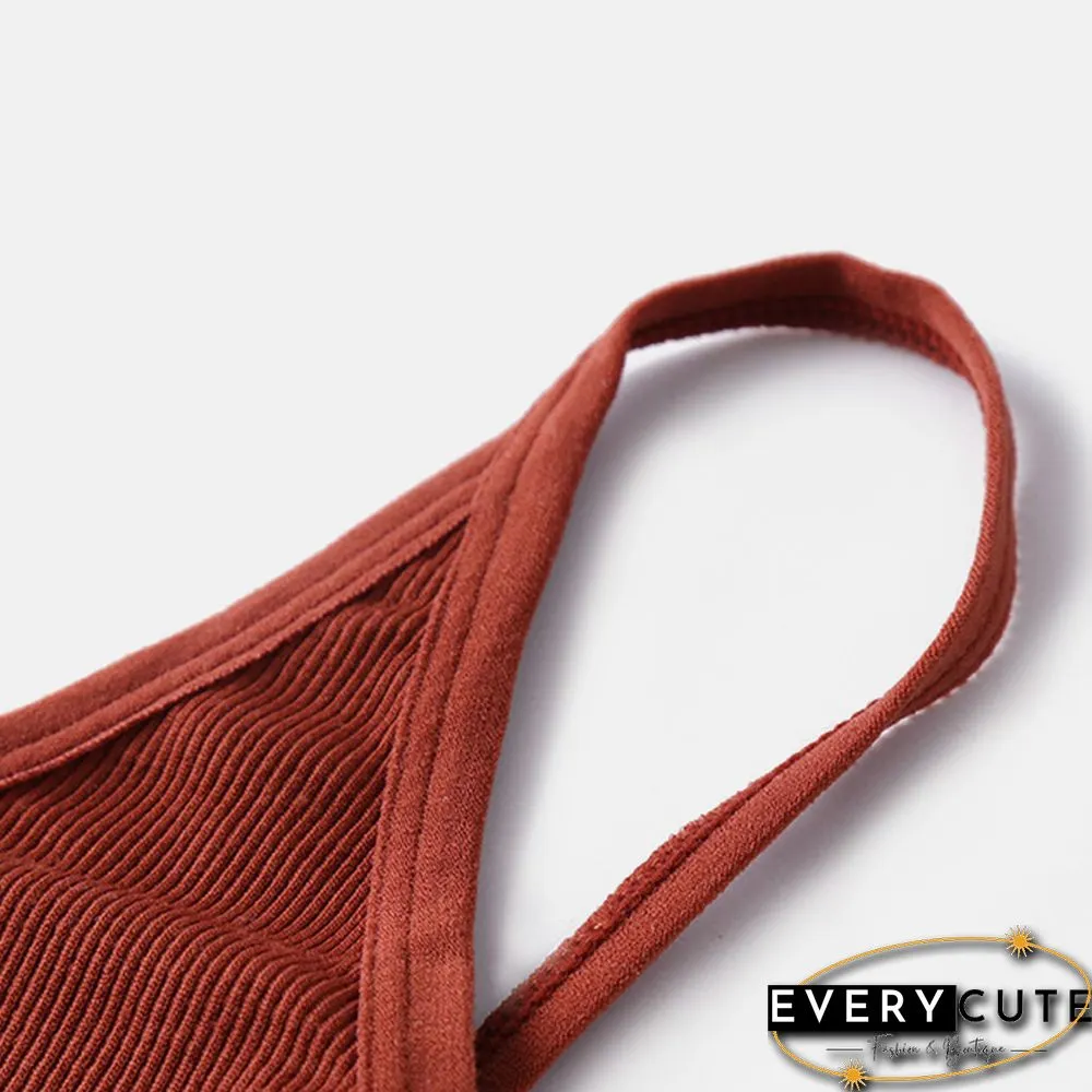 Seamless Underwear Shoulder Tank Top Vest Sleeveless Women Fashion Push-Up Cotton Fitness Comfortable Shirt Bra Large Size Tops