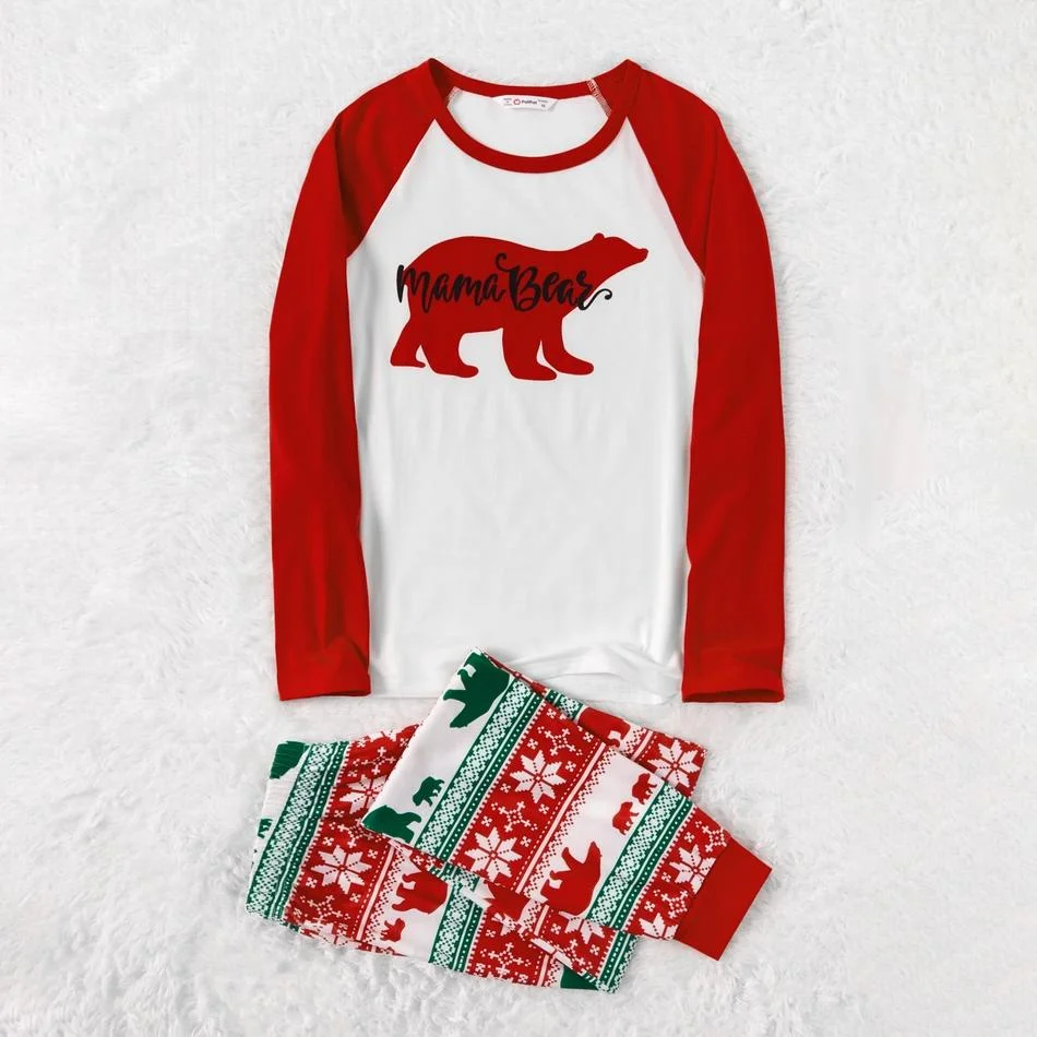 Christmas Family Bear Print Matching Pajamas Sets
