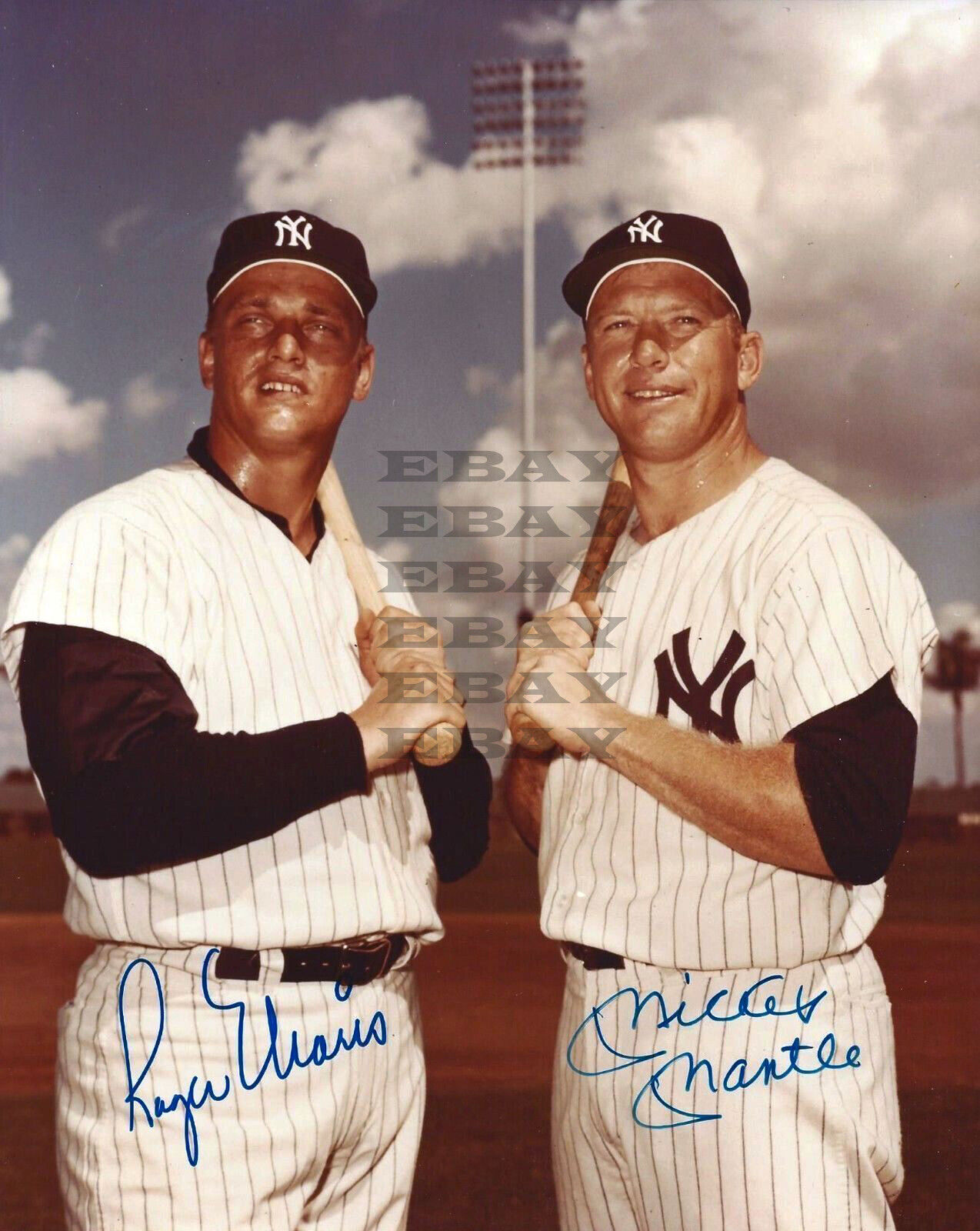 Mickey Mantle Roger Maris Signed 8x10 Autographed Photo Poster painting Reprint