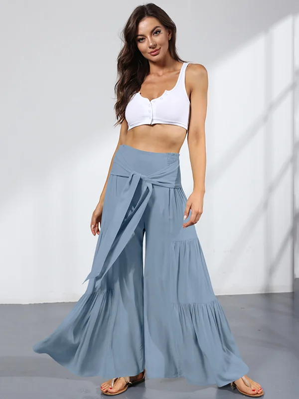 11 Colors Simple High Waisted Solid Color Casual Wide Leg Pants