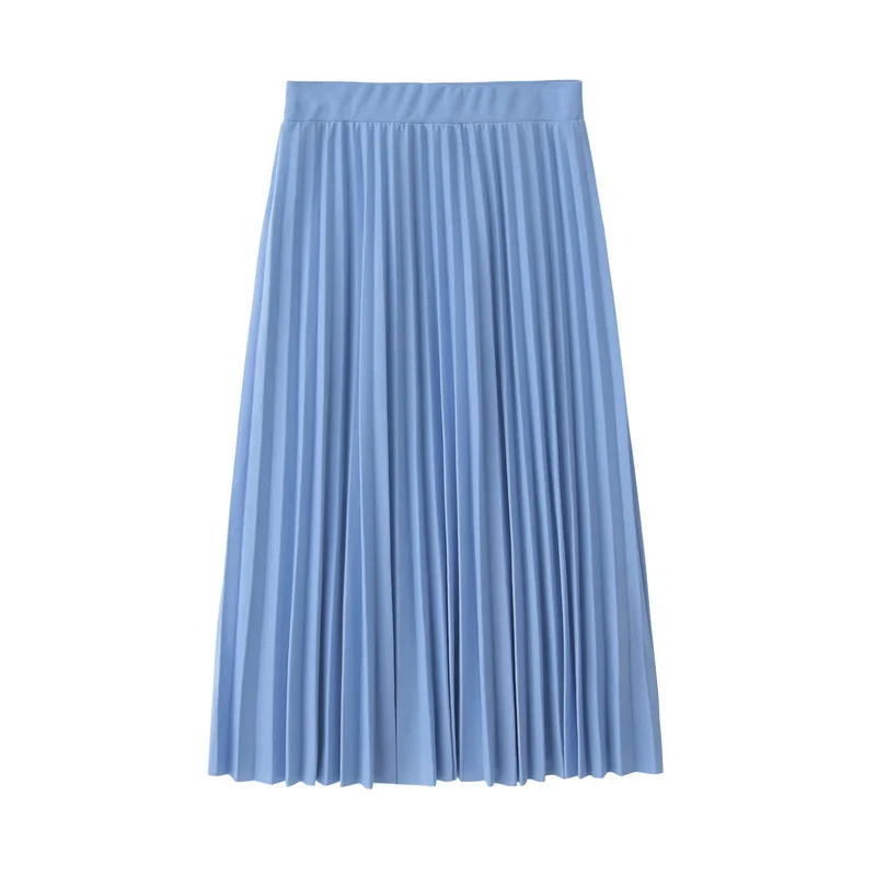 Churchf Churchf Spring And Summer New Chiffon Skirt In The Long Pleated Skirt Elastic High Waist Slim Show Thin Loose Half