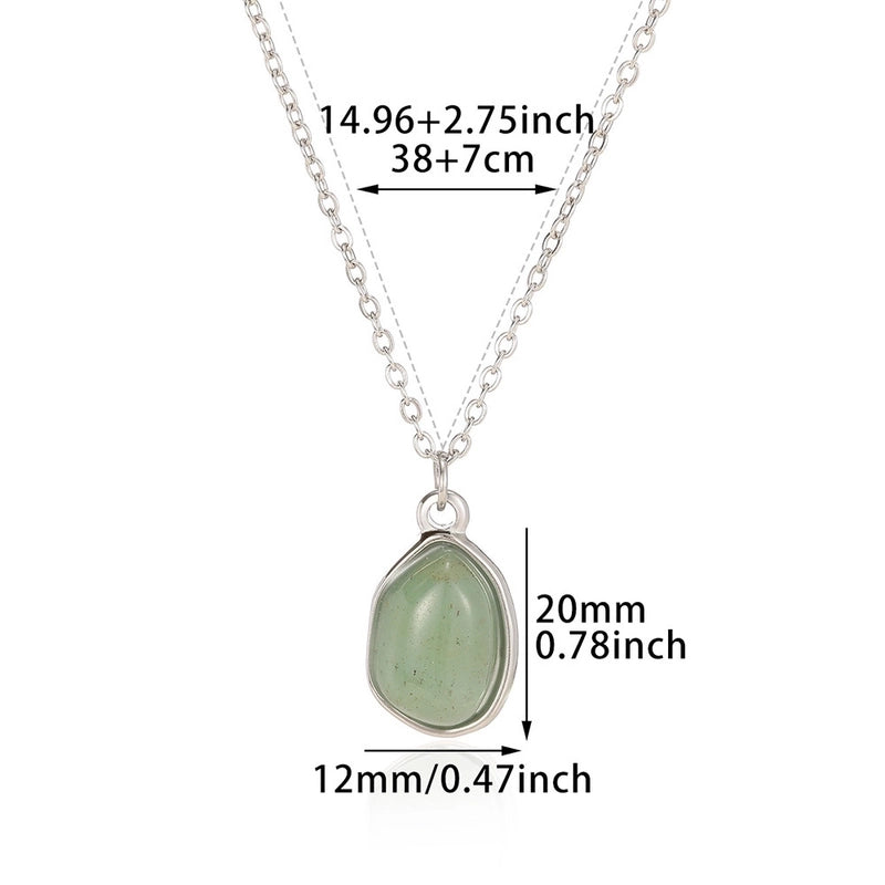 Casual Minimalist Geometric Natural Stone Titanium Steel Plating Pendant Necklace