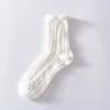 Texture Black White Medium Height Women Socks