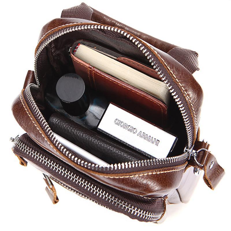 Men's Leather Crossbody Bag Simple Style Handbag Shoulder Bag
