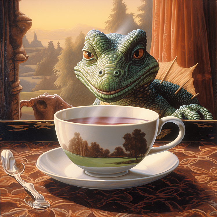 Dragon In A Cup 40*40CM(Canvas) Diamond Painting gbfke