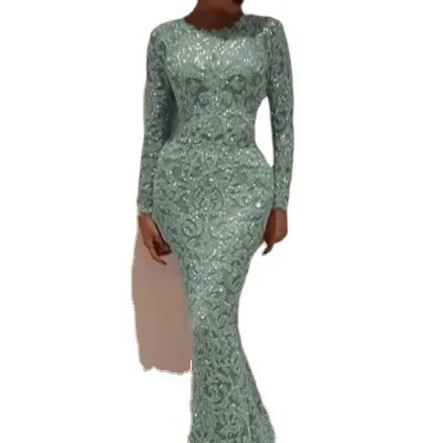 Uveng Uveng Spring New Women's Hot Long Sleeves Sexy Long Dress Dress Women