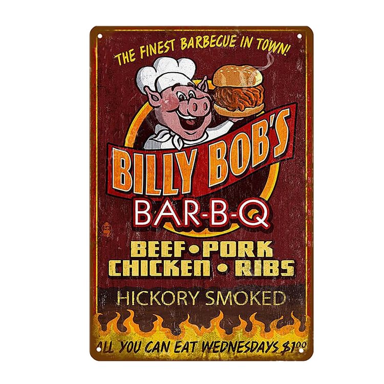 BBQ Steak House Grill Party - Vintage Tin Signs/Wooden Signs - 7.9x11.8in & 11.8x15.7in