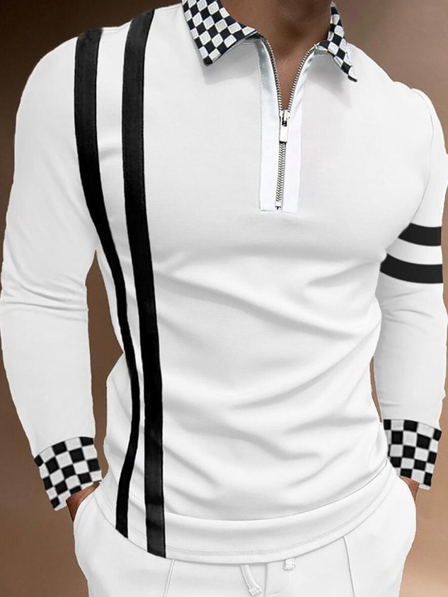 Shirt Collar Striped Shirts & Tops