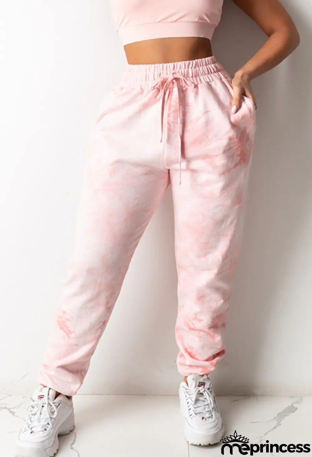 Fall?Pink?Tie?Dye?Drawstrings?Sweatpants