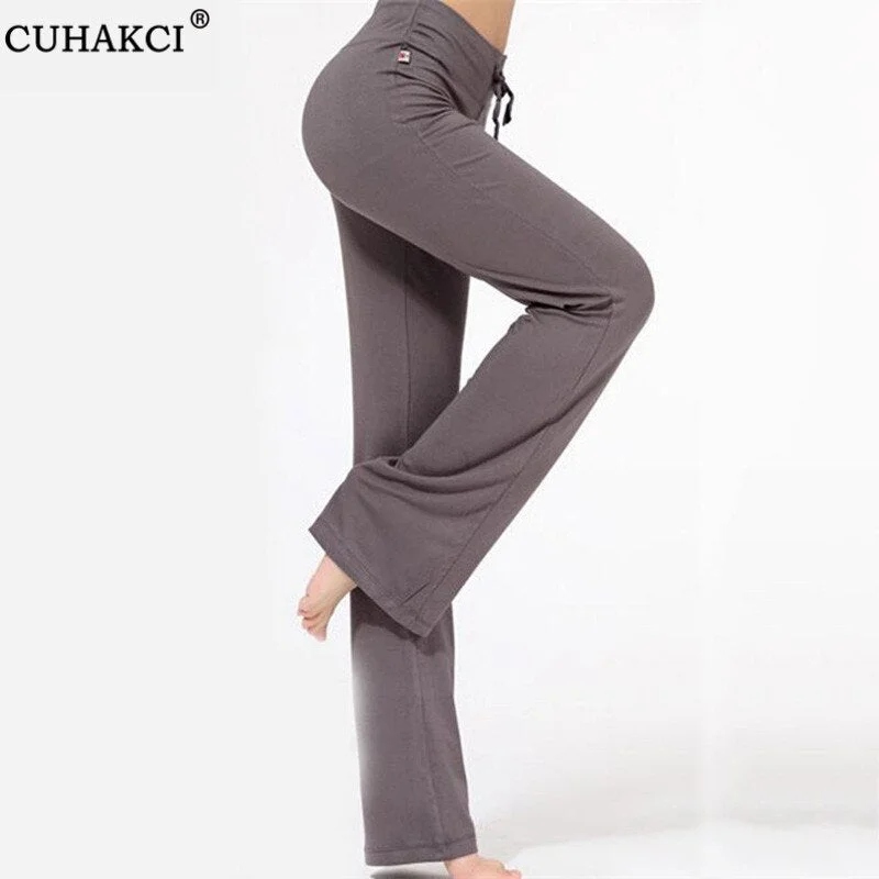 CUHAKCI Wide Leg  Trousers Women Harem Pants Mid Waist Flowy Casual Summer Cotton Long Loose Female Sexy Yuga