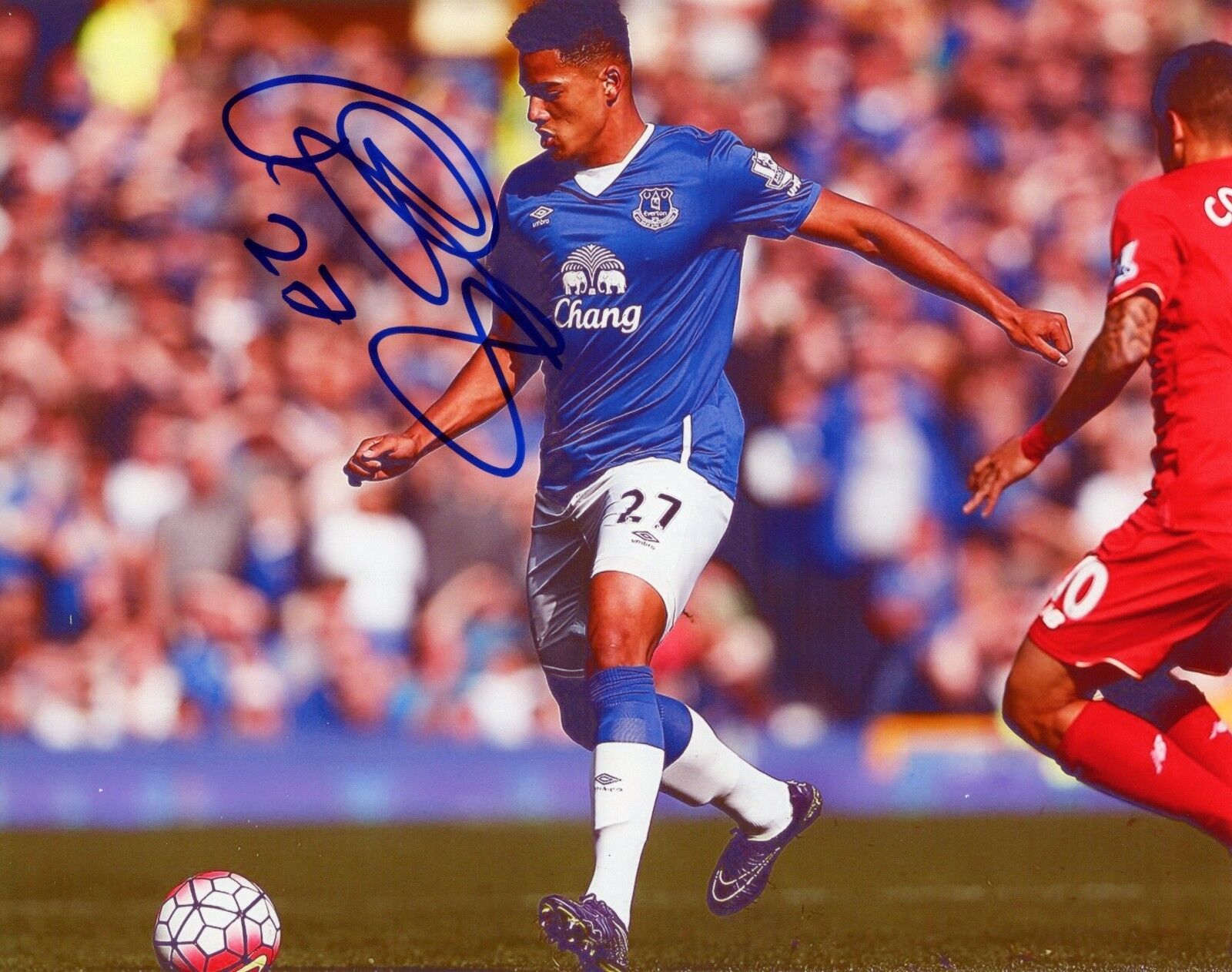 ~~ TYIAS BROWNING Authentic Hand-Signed Club Everton