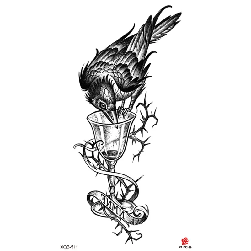 Sdrawing Full-arm Waterproof Tattoo Sticker Symbol Totem Animal Skeleton Small Arm Tattoo Sticker