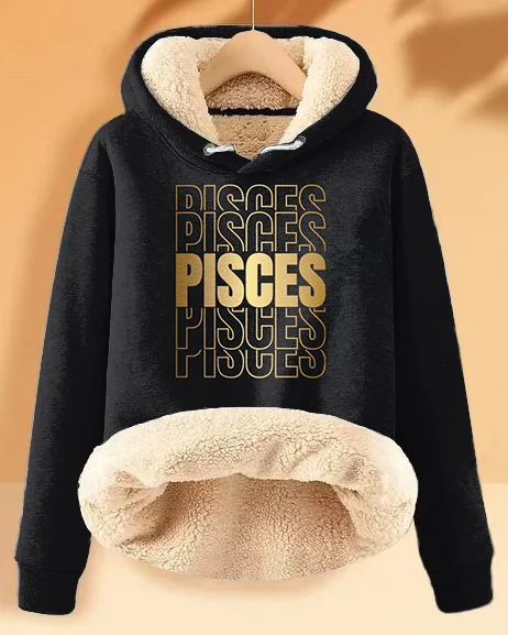 Stacked Pisces Zodiac Long-sleeved Hoodie
