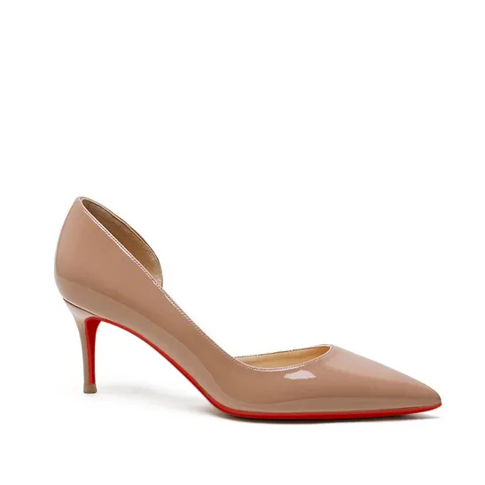 60mm Women's Side Cut-out Closed Pointed Toe Party Daily Red Bottom Pumps-vocosishoes