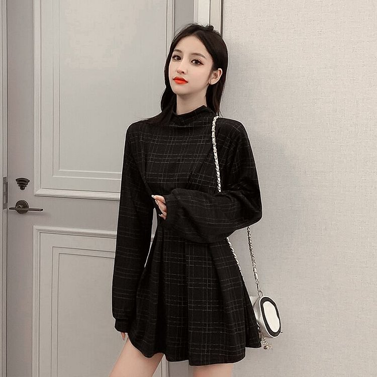 Best Kawaii - Kawaii Black High Waist Dress