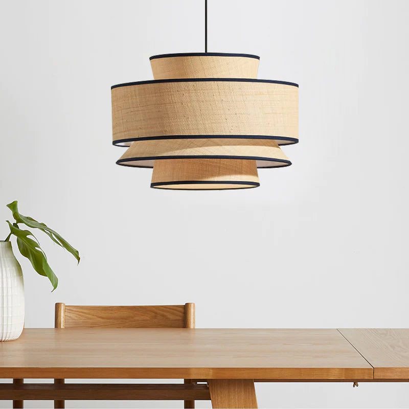 Layered shape Fabric Pendant Lights
