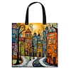 Colorful Houses-11CT DIY Stamped Cross Stitch Shopping Bag 40*40cm/15.75*15.75in