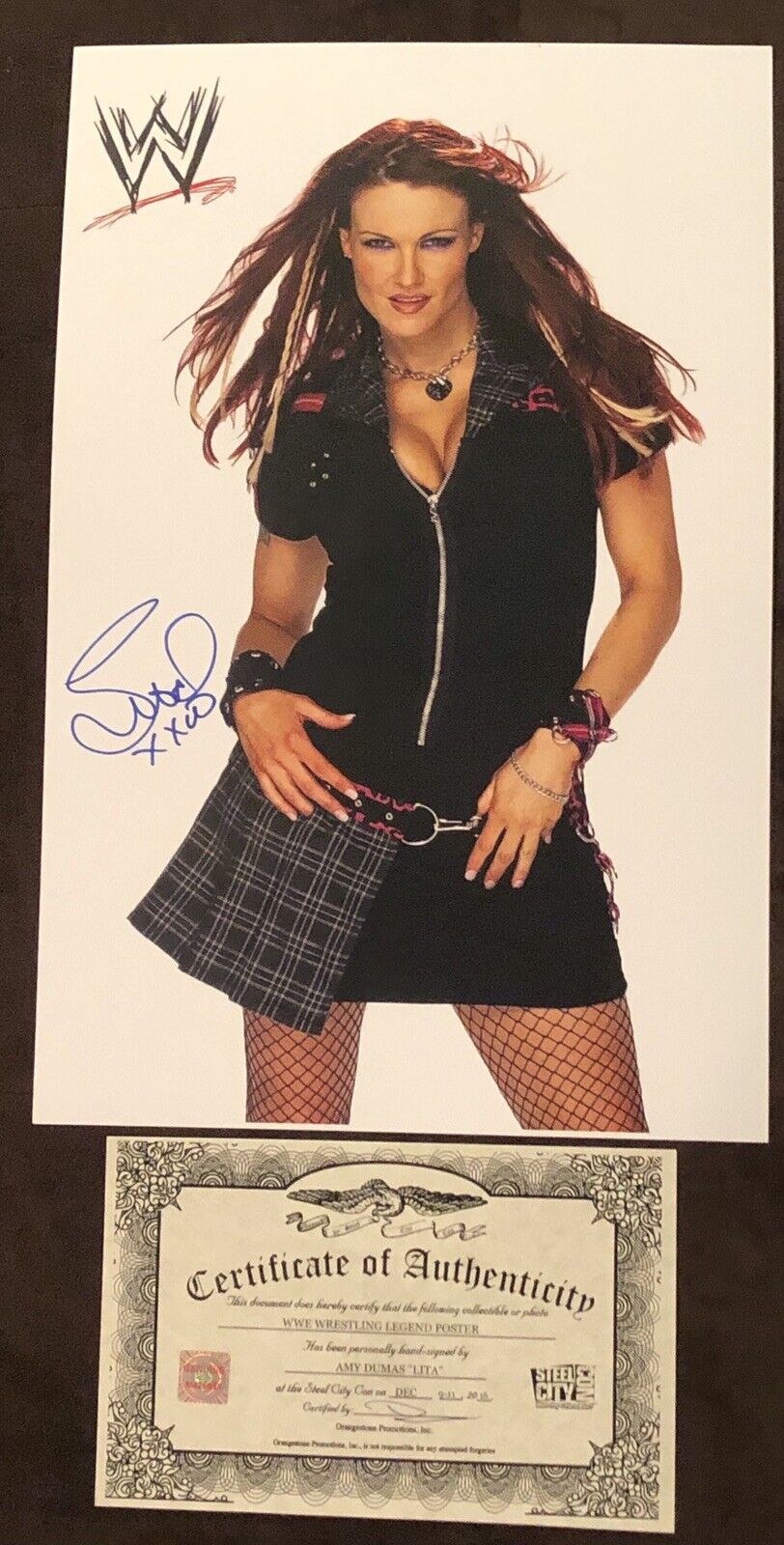 Amy Dumas Lita Hand SIGNED 11x17 Photo Poster painting AUTOGRAPH Wrestling Hof Steel City COA