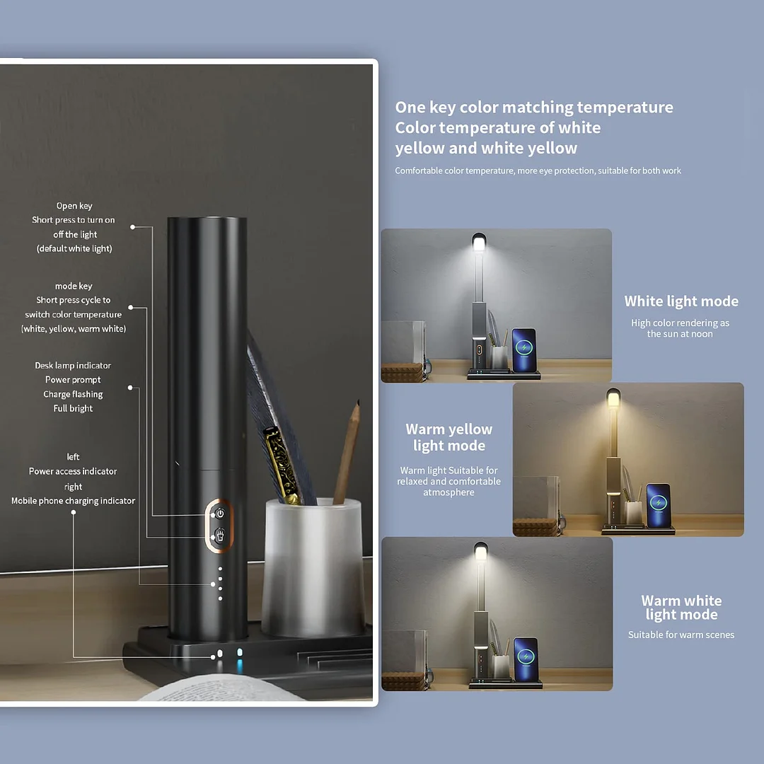 Multi-Function Wireless Desk Lamp