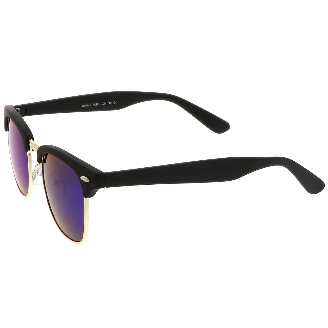Rubberized Mirror Lens Half Frame glasses 49mm