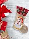 14 Inch Large DIY Linen Diamond Painting Xmas Stocking Hanging Gift Candy Bag Kits(20x35cm)