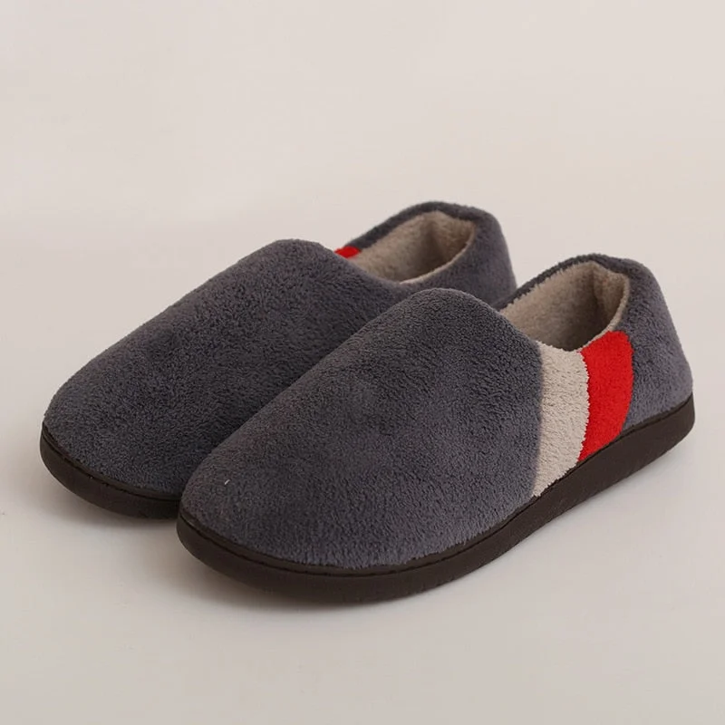 Men Slippers Home Memory foam Winter Short Plush Indoor Slippers Male Comfy Flock Non-slip House Shoes Big size 45 46 47