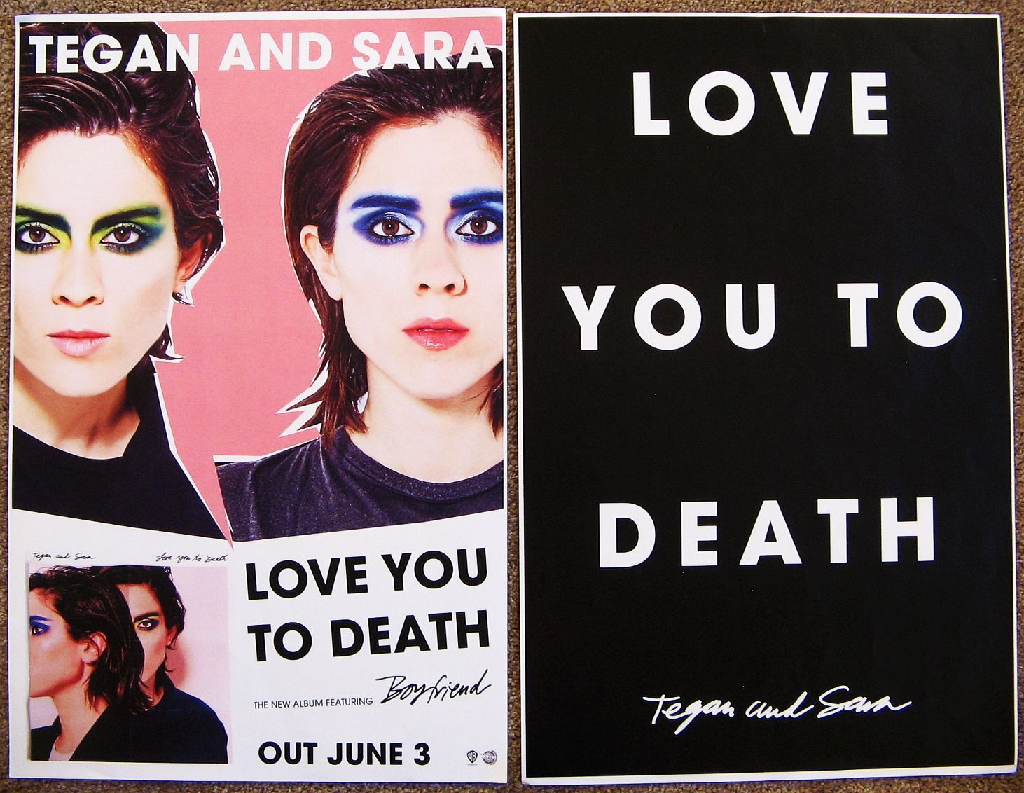 TEGAN AND SARA Album POSTER Love You To Death 2-Sided 11x17