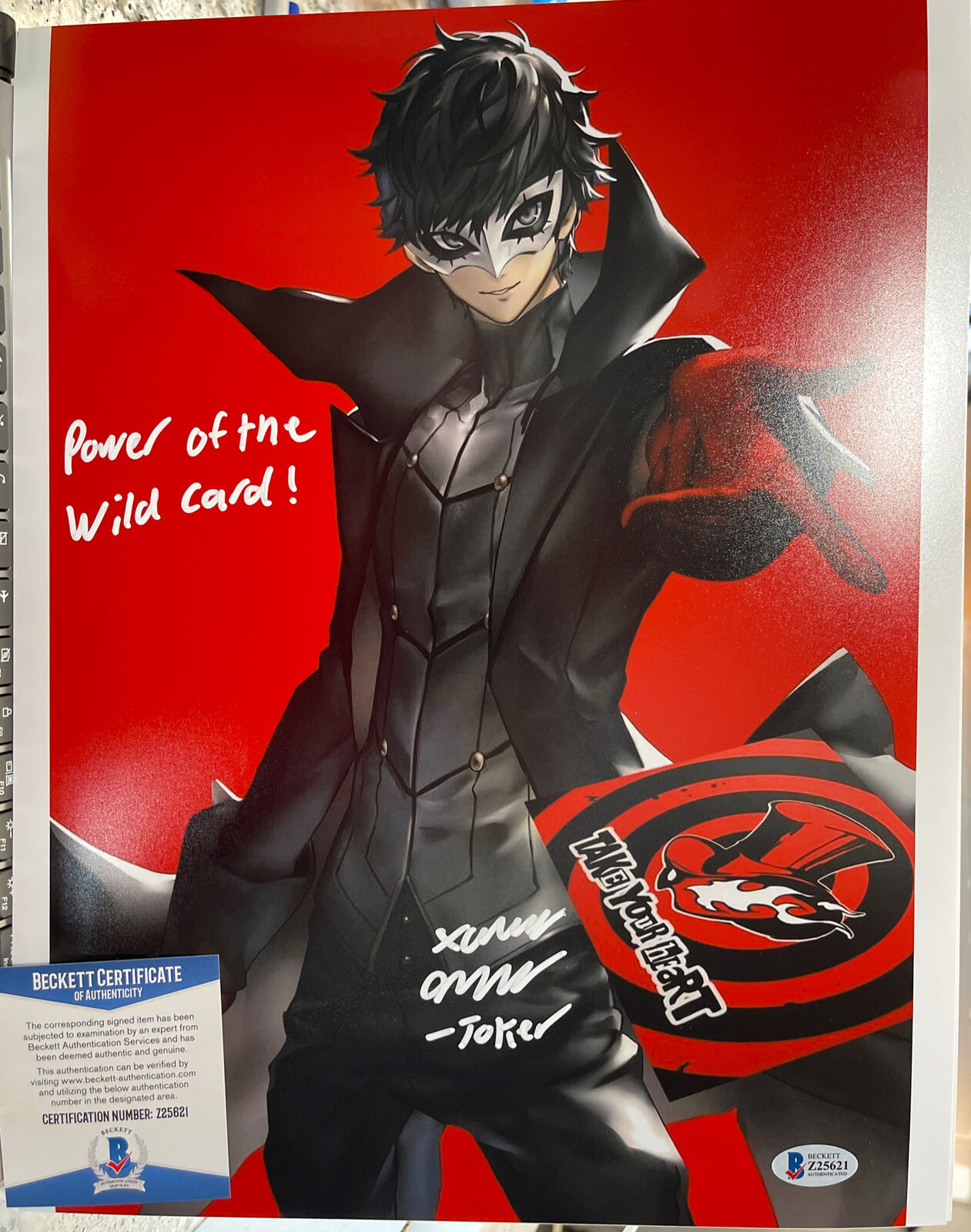 XANDER MOBUS Signed 11x14 Photo Poster painting JOKER Persona 5 BECKETT COA Ren Amamiya D5