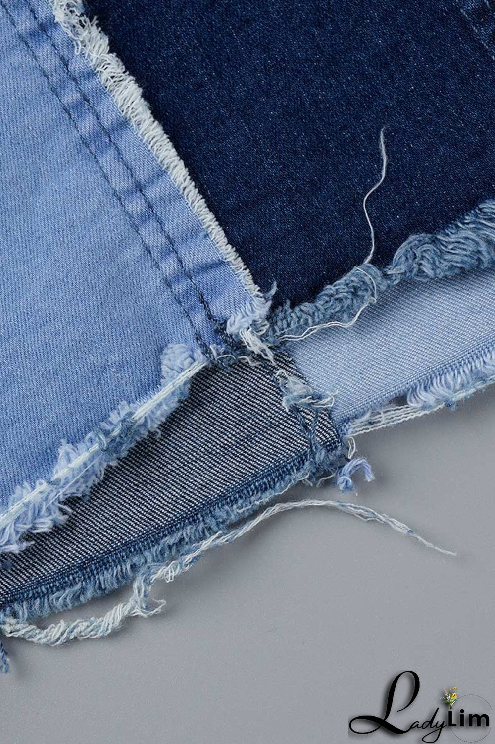 Blue Fashion Casual Patchwork Basic High Waist Skinny Denim Skirts