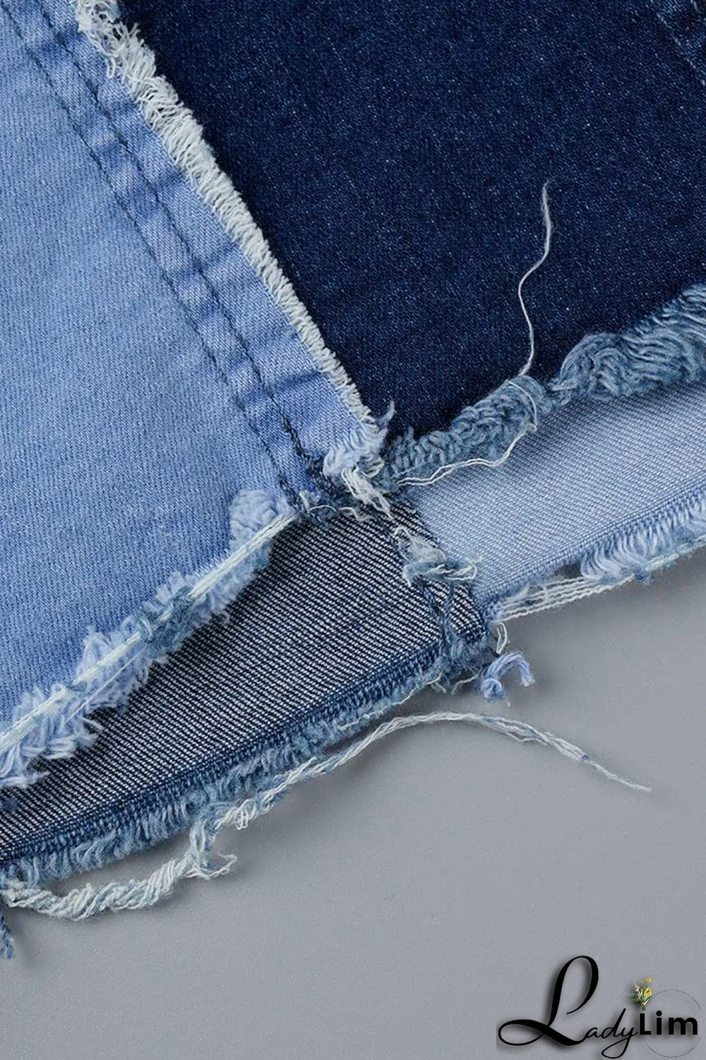 Blue Fashion Casual Patchwork Basic High Waist Skinny Denim Skirts